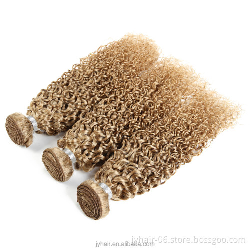Original Brazilian Human Hair Weaves Janet Collection Curly Blonde Hair Kinky Bulk